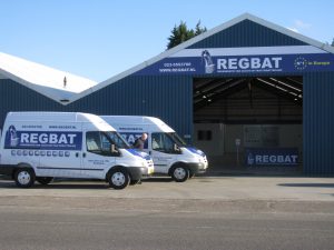 Regbat center met bussen